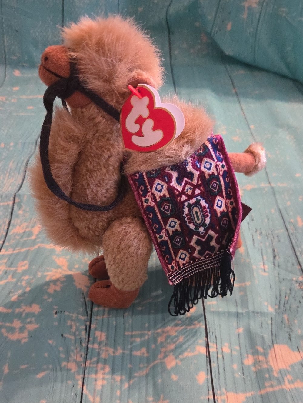 Ty Brown Camel Plush with Patterned Saddle